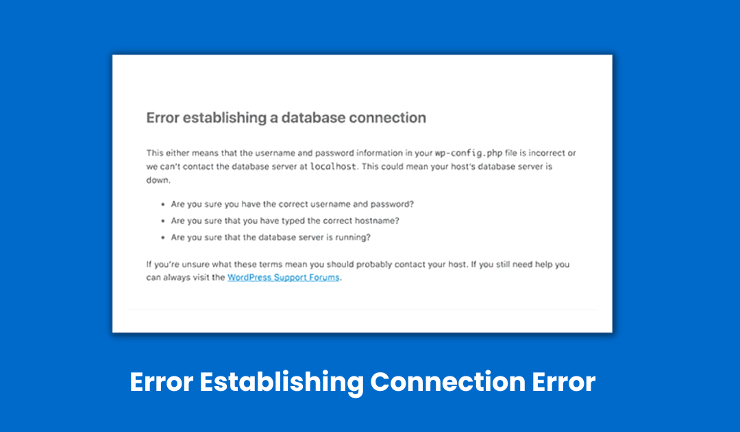 Fix Connection Error In WordPress