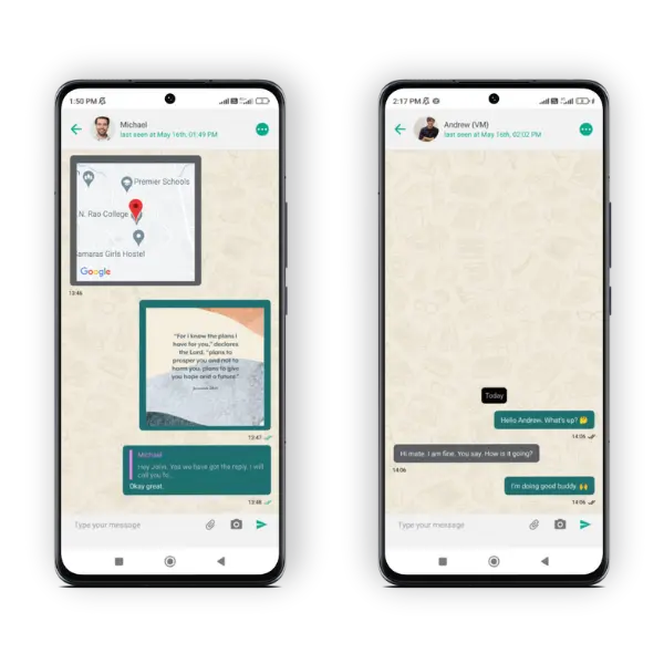 react native WhatsApp like chat app with features like 1:1 chat, media sharing location sharing group chat and more