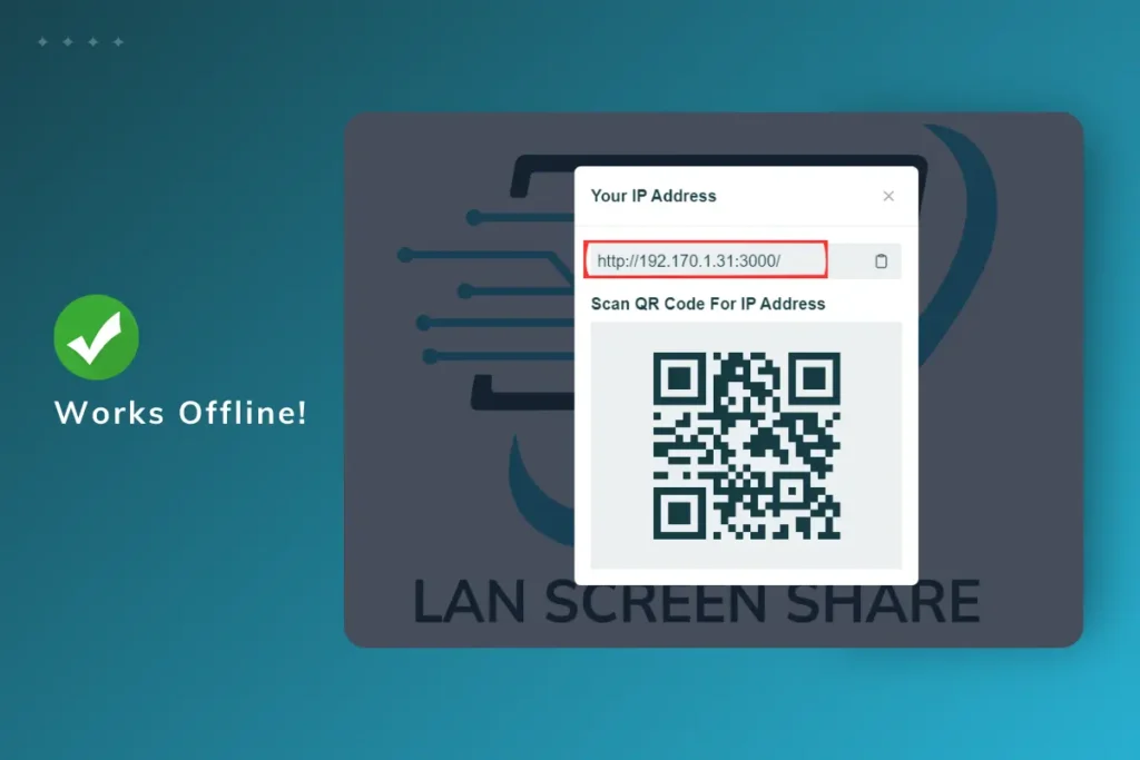 share your computer screen without internet using IP address - LAN screen share software